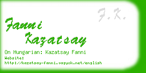 fanni kazatsay business card